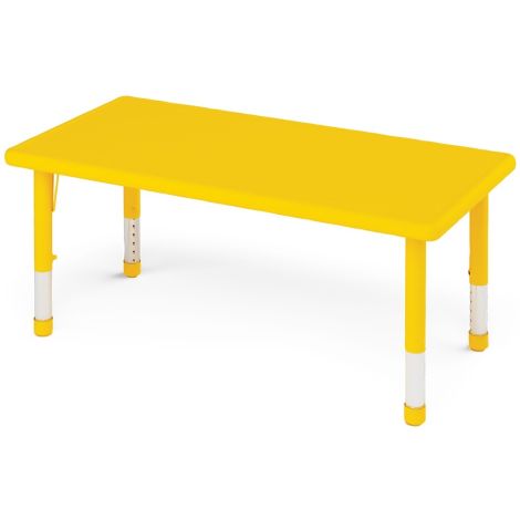 Masa dreptunghiulara galbena din plastic reglabila marimea 0-3 pentru gradinita - imagine 7